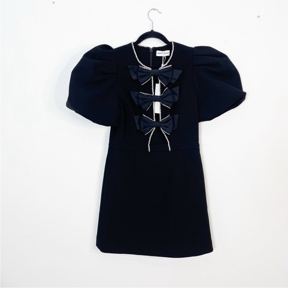 New Rebecca Vallance Katie Crystal Bow Mini Dress - Picture 8 of 12